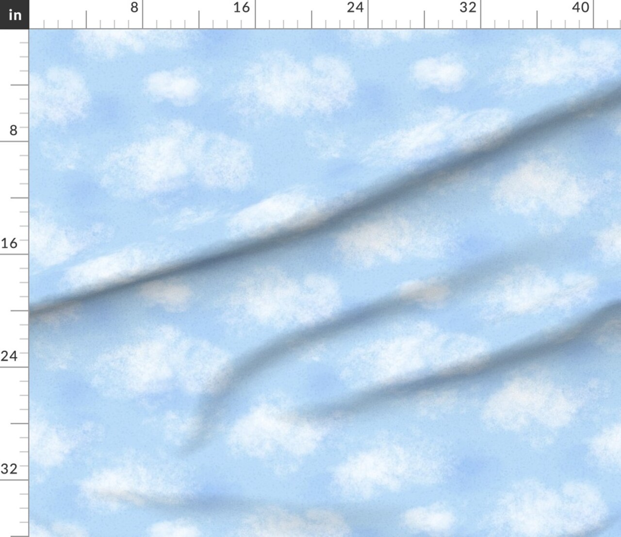 Various Fabrics by the Yard or Fat Quarter Blue Sky Whimsical Pattern Simple Clouds Nature Earthy Custom Printed Fabric by Spoonflower